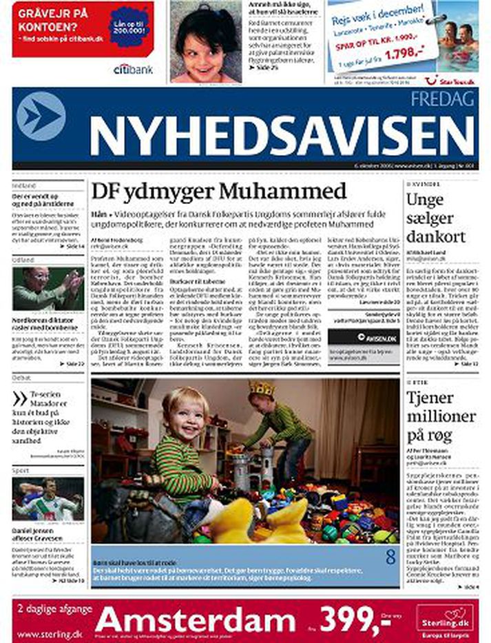 fyrsta forsíða ny­heds­avisen Fríblaðið kom út í fyrsta sinn 6. október 2006.