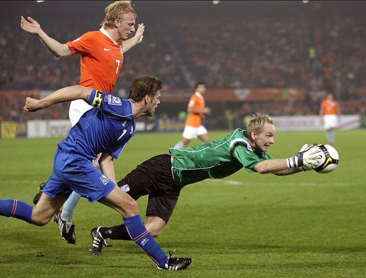 Gunnleifur í landsleiknum gegn Hollandi.