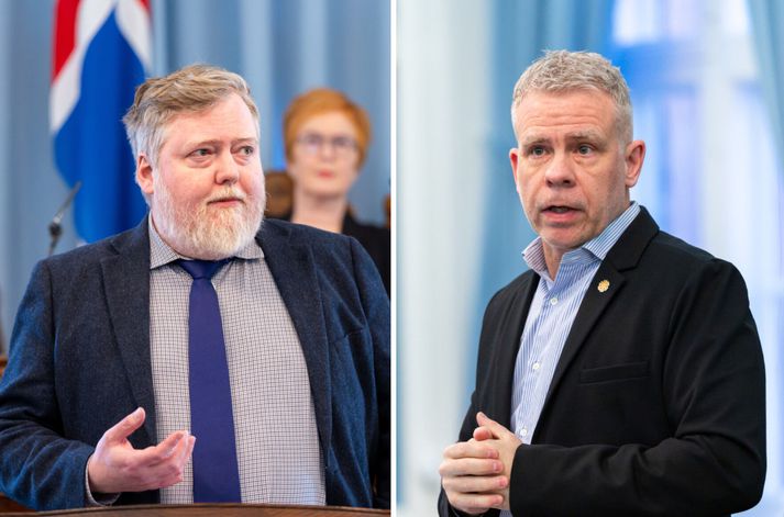 Sigmar, til hægri, vísaði ásökunum Sigmundar á bug.