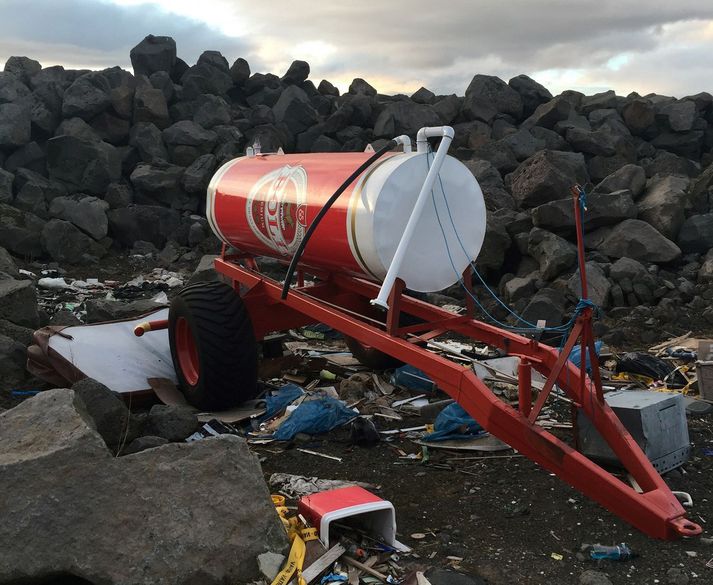 Tankurinn fannst í Gufunesi.