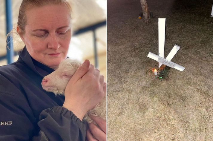 Rósa fann meðal annars brotinn kross þegar hún heimsótti garðinn. Hana grunar að krossinn hafi brotnað þegar tré á leiði ömmu hennar var sagað í tvennt.