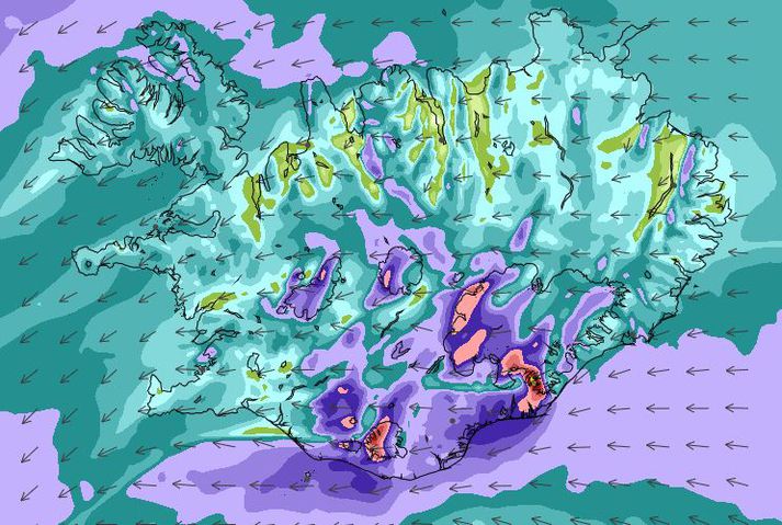 Vissara að vera ekki mikið á ferli undir Eyjafjöllum á morgun.