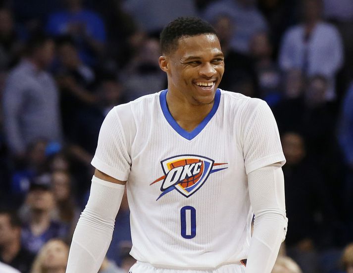 Russell Westbrook í leiknum í nótt.