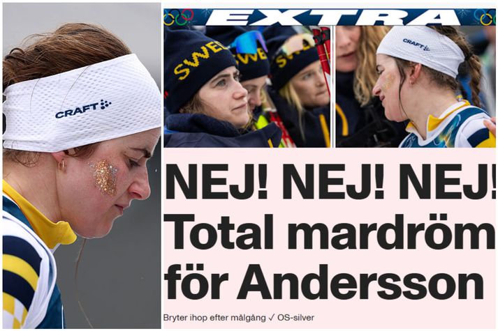 Ebba Andersson var eðlilega niðurlút eftir erfiðan dag.