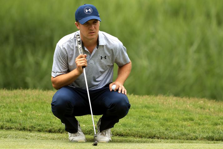 Jordan Spieth var spenntur en virðist nú hræddur við að fara.