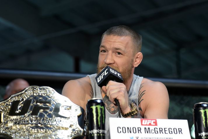 Conor McGregor lét vaða í gær eins og alltaf.