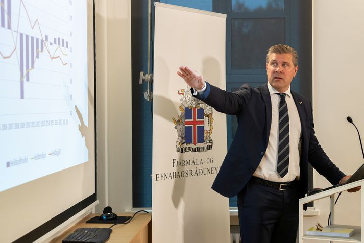 Bjarni Benediktsson, fjármálaráðherra, við kynningu fjármálaáætlunar fyrr á árinu.