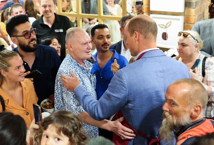 Leiðir Vilhjálms prins og Paul Gascoigne lágu saman í dag. 