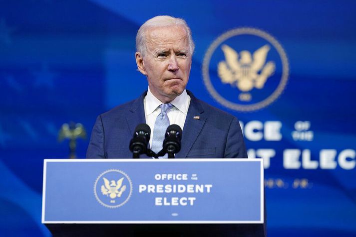 Joe Biden var ómyrkur í máli í ávarpi sínu.