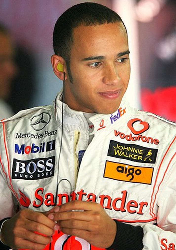 Lewis Hamilton á æfingu í Kína í morgun.