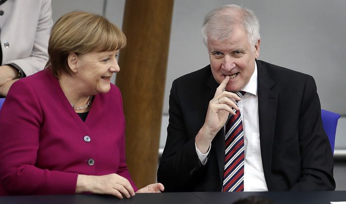 Angela Merkel, kanslari og leiðtogi CDU, og Horst Seehofer, innanríkisráðherra og leiðtogi CDU.