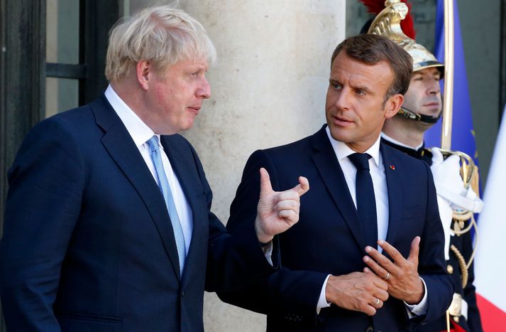 Boris Johnson og Emmanuel Macron.