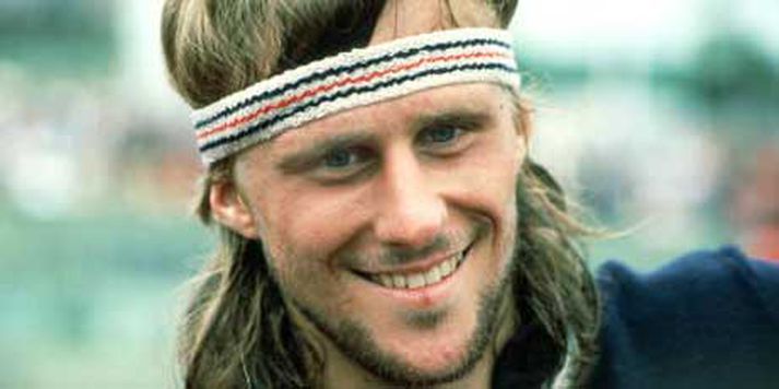 Björn Borg tók sig vel út með hárbandið.