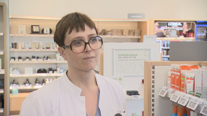 Elínborg Kristjánsdóttir segir að margir hafi vanmetið íslensku sólina um helgina.