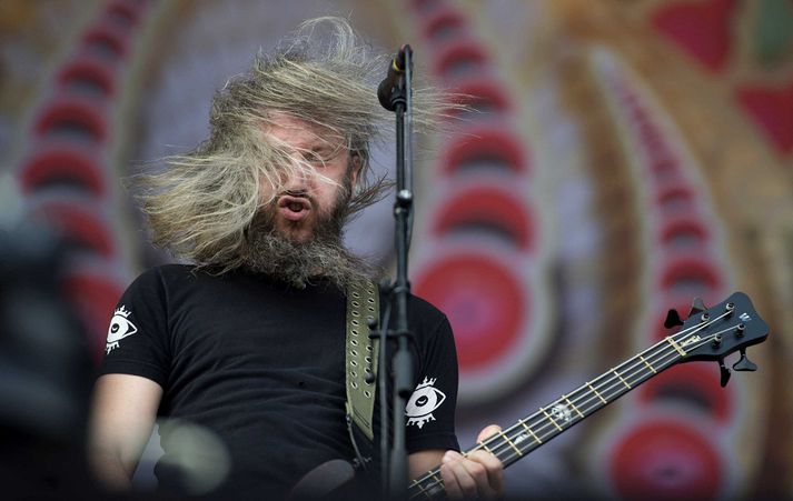 Troy Sanders, bassaleikari og einn söngvara, á tónleikahátíðinni PinkPop í fyrra.