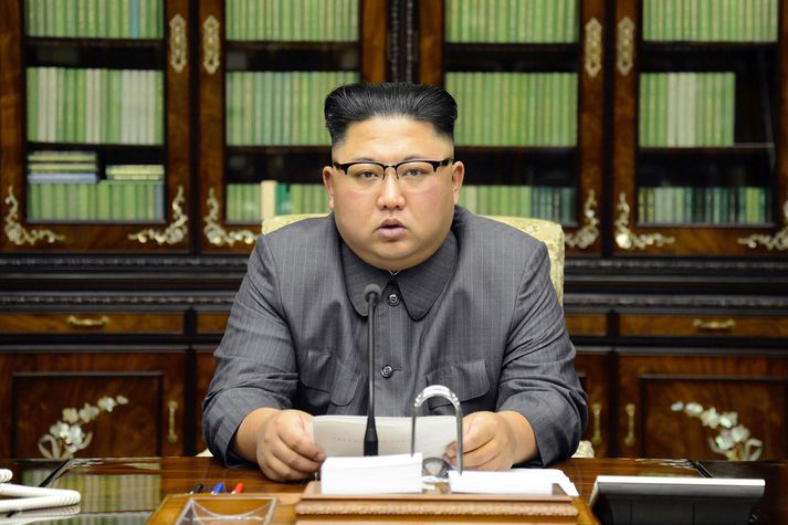 Donald Trump Bandaríkjaforseti og Kim Jong-un, leiðtogi Norður-Kóreu, hafa átt í hatrömmum deilum undanfarið. Þeir hóta hvor öðrum gereyðileggingu og kalla hvor annan geðsjúkan.