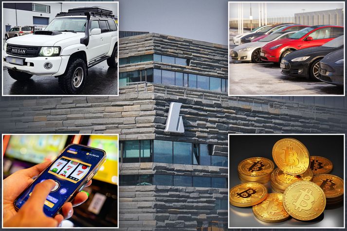 Bílakaup, netspilavíti og rafmyntir. Mennirnir fóru ýmsar leiðir til að eyða nýfengnum gróða með millifærslum á milli reikninga.