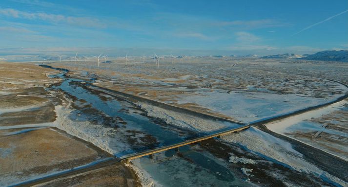 Í Búrfellslundi neðan Sultartangastíflu er gert ráð fyrir allt að þrjátíu vindmyllum með allt að 120 megavatta afli.