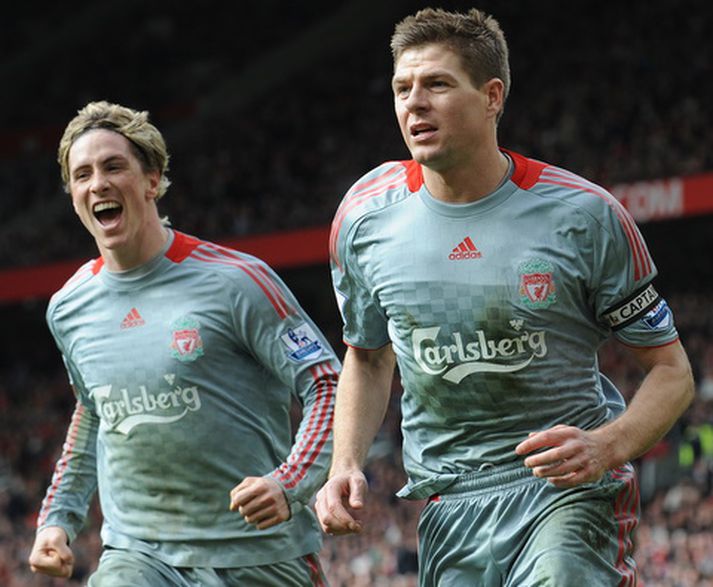 Markaskorarar Liverpool Steven Gerrard og Fernando Torres.