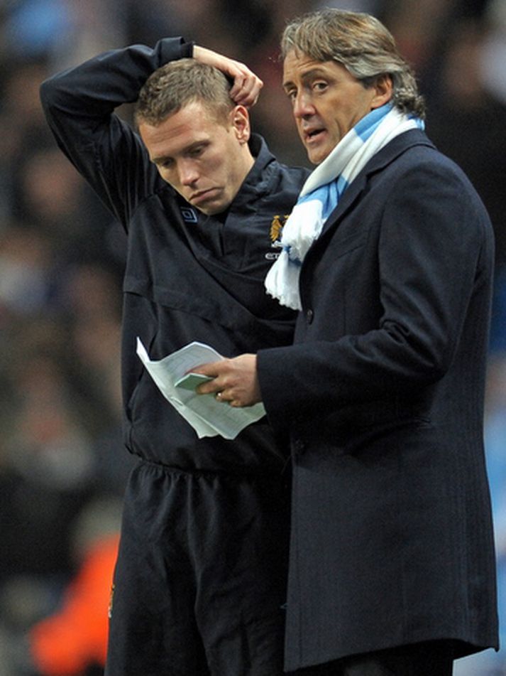 Craig Bellamy og Roberto Mancini.