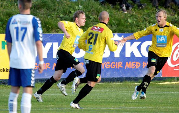 Hjörtur Júlíus Hjartarson, leikmaður ÍA, skoraði í kvöld.