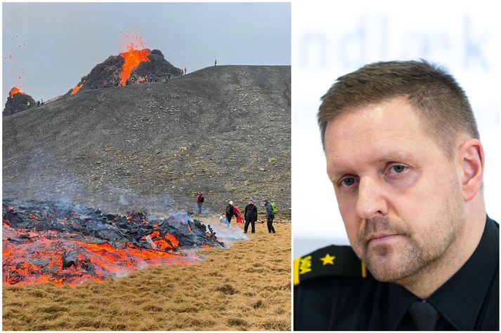 Rögnvaldur Ólafsson hjá almannavarnadeild ríkislögreglustjóra kveðst skilja áhuga fólks á því að vilja sjá eldgosið í Geldingadal með berum augum.