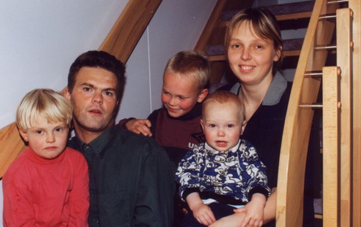 Halldór, Maja, Hákon, Hreiðar Ingi Halldórsbörn og Guðfinna Hreiðarsdóttir.