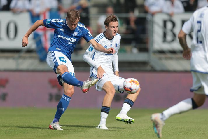 Alfreð skoraði fyrra mark Lyngby í dag