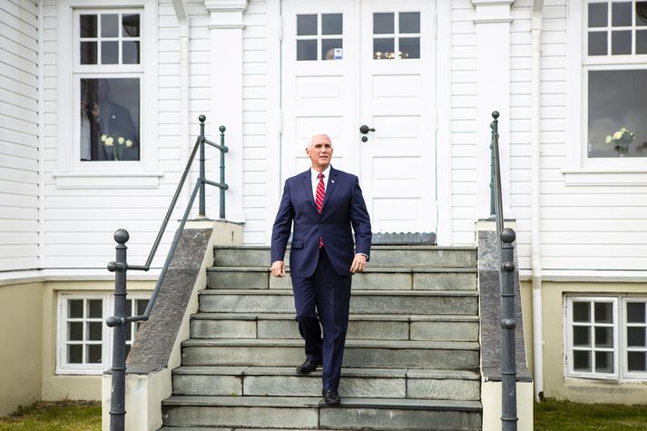 Pence fundaði með forseta Íslands og utanríkisráðherra í Höfða í gær.