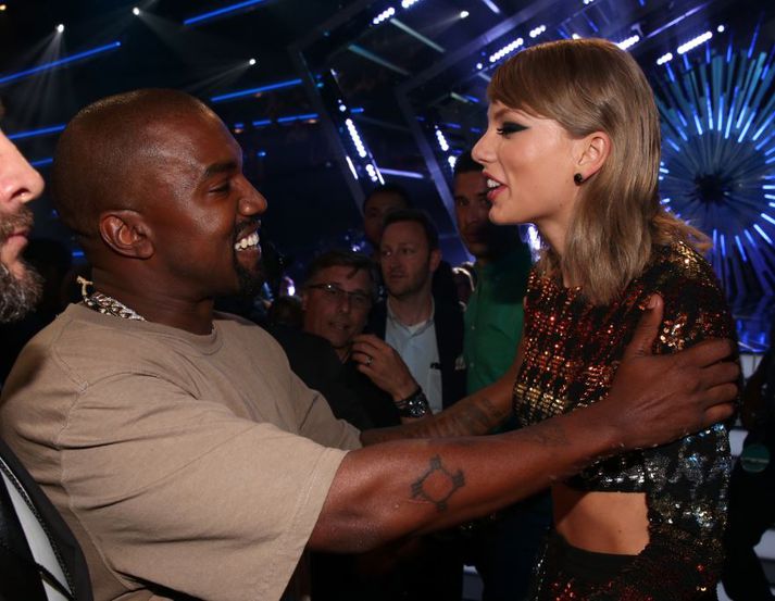 Kanye West og Taylor Swift á góðri stundu.