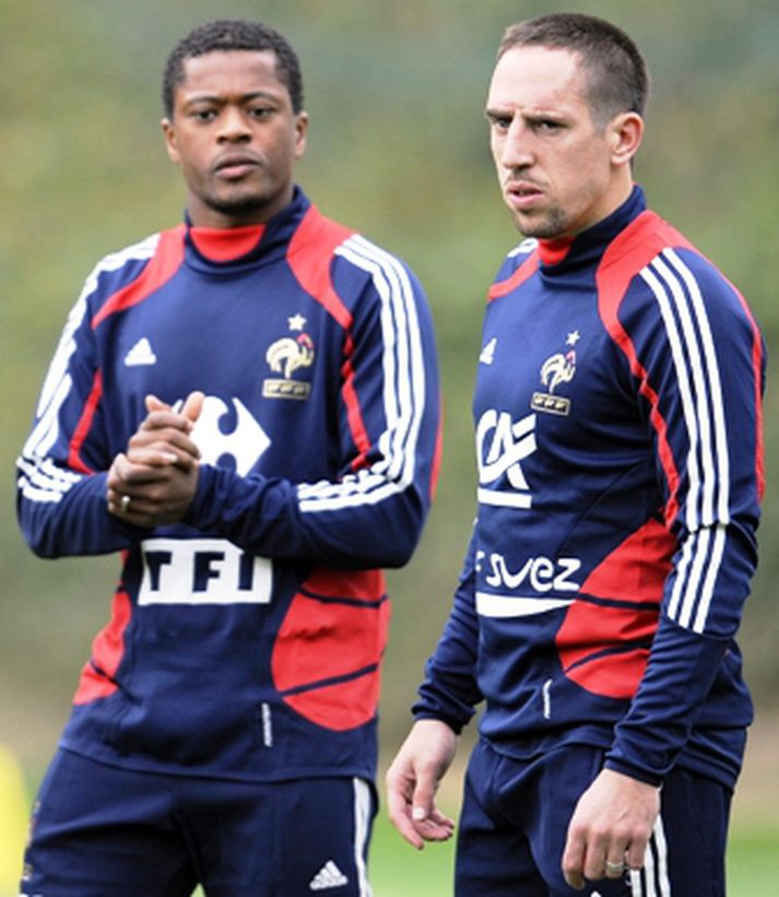 Evra og Ribery eru í franska landsliðinu
