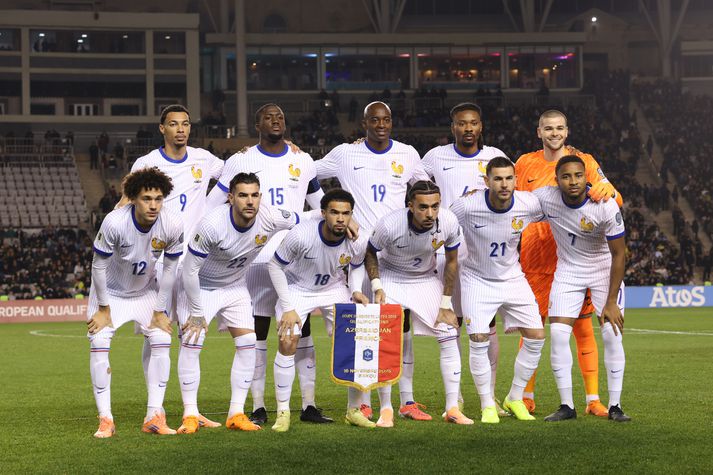 Byrjunarlið Frakka í Bakú í kvöld.