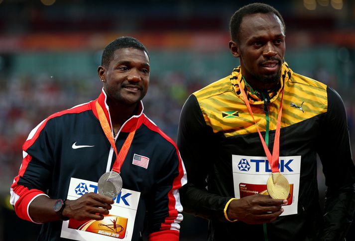 Usain Bolt og Justin Gatlin unnu gull og silfur í tveimur greinum á HM.