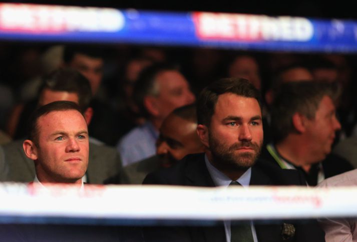 Wayne Rooney og umboðsmaðurinn Eddie Hearn.