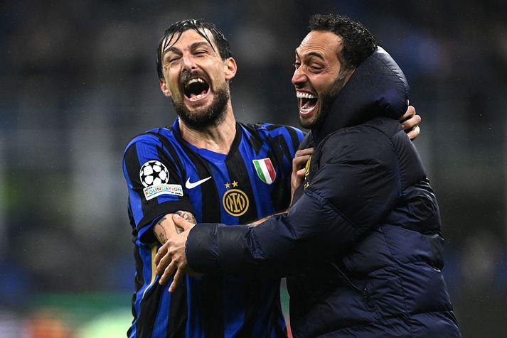Francesco Acerbi og Hakan Calhanoglu eru komnir í úrslitaleik Meistaradeildar Evrópu eftir stórkostlegt einvígi við Barcelona.