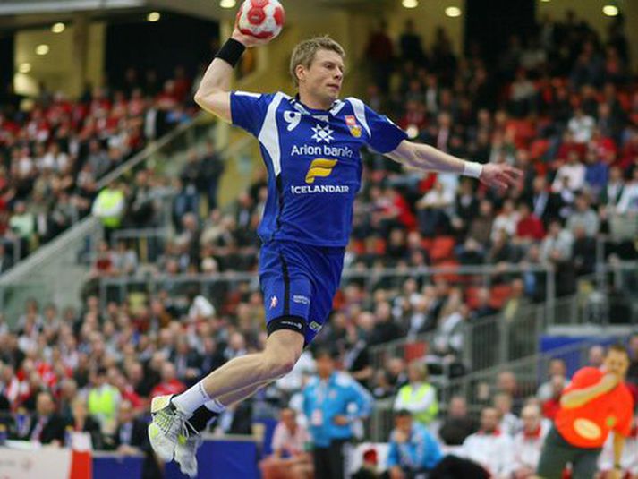 Guðjón Valur Sigurðsson skoraði sjö af níu mörkum sínum í fyrri hálfleik.