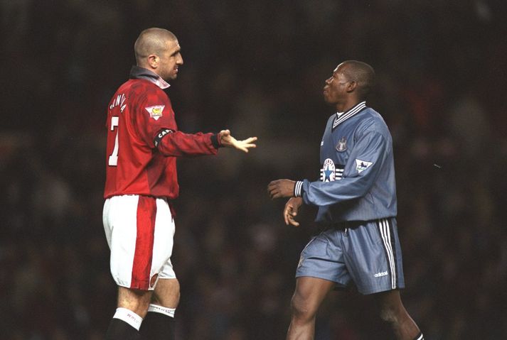 Eric Cantona hefur reynslu af leiklist og gæti gefið Asprilla góð ráð ef hann tekur tilboðinu.
