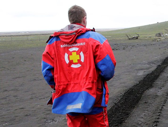Björgunarsveitamaður að störfum.