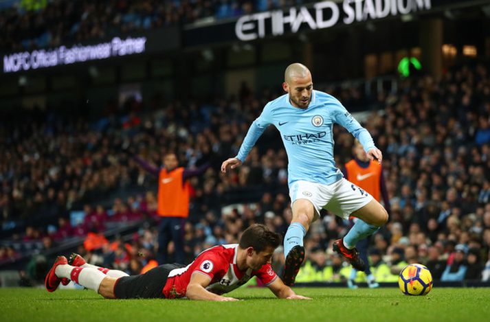 David Silva í leiknum gegn Southampton í gær.