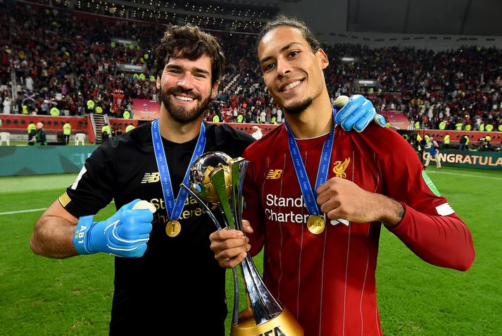 Alisson Becker og Virgil van Dijk.