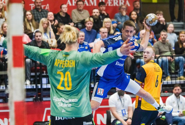 Mikael Appelgren reyndist strákunum okkar ansi erfiður í leikjunum tveimur hér á landi.