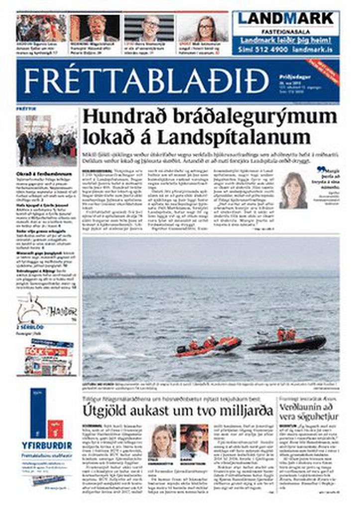 Forsíða Fréttablaðsins í dag.