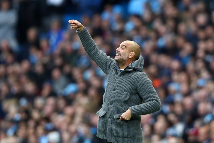 Guardiola á hliðarlínunni í dag.