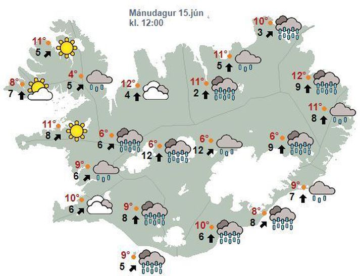 Blautt er það víðast hvar.