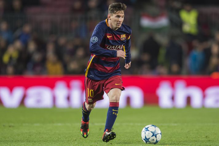 Messi í leik með Barcelona.