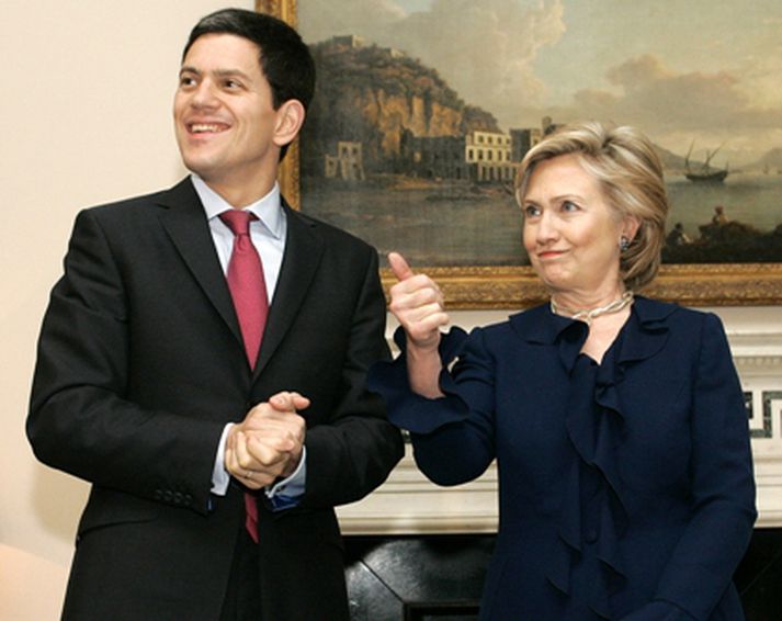 Miliband og Hillary funduðu í London í dag.