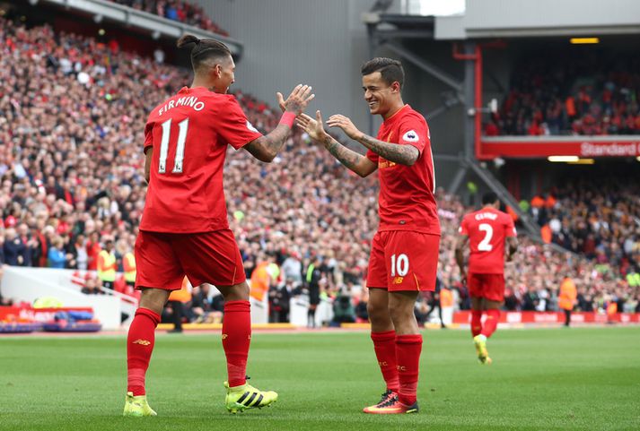 Philippe Coutinho og Roberto Firmino.