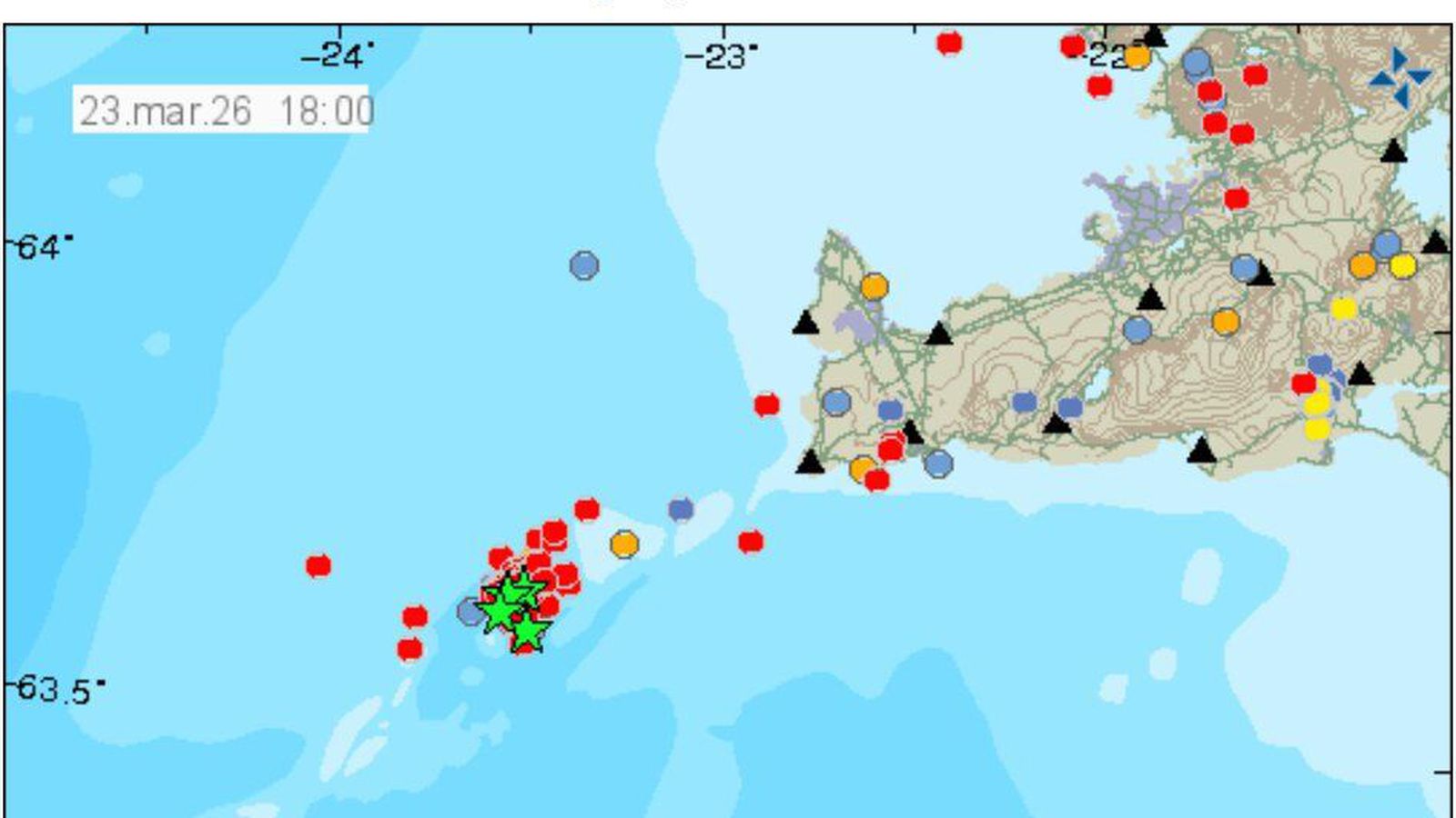 Hátt í hundrað skjálftar út af Reykja­nesi