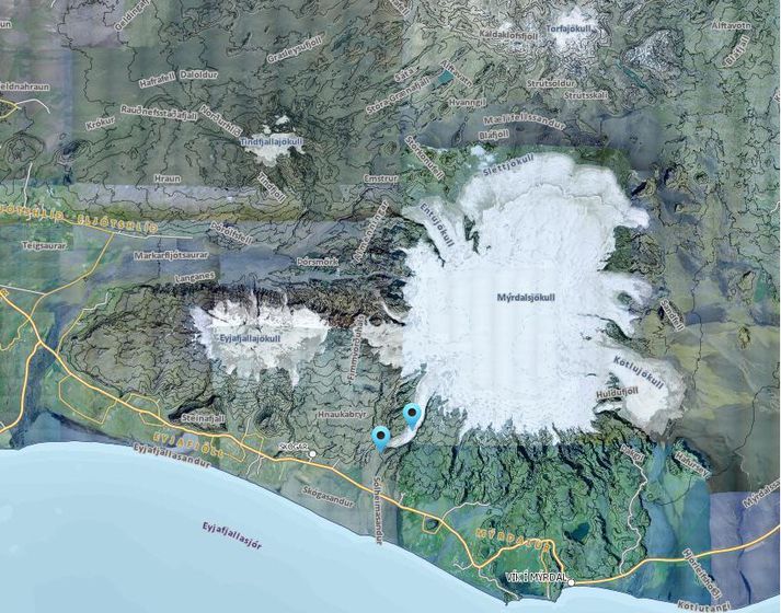 Sólheimajökull er skriðjökull sem gengur niður úr Mýrdalsjökli.