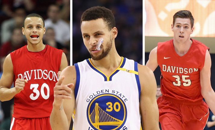 Jón Axel Guðmundsson og Steph Curry.